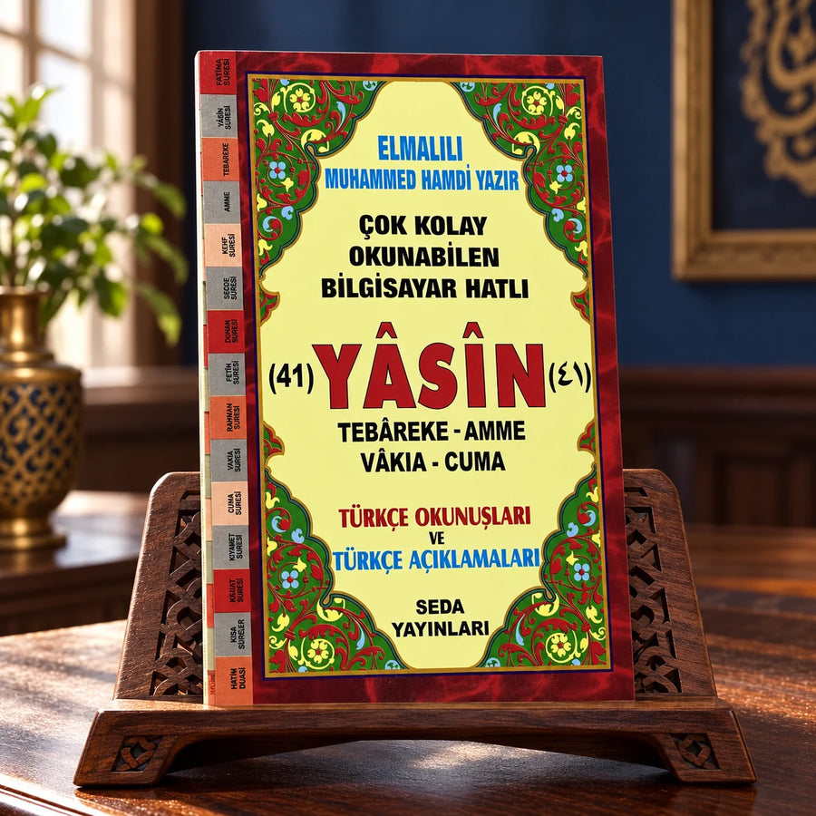 Orta Boy Türkçe Okunuşlu ve Mealli Fihristli Yasin-i Şerif (128 Sayfa)