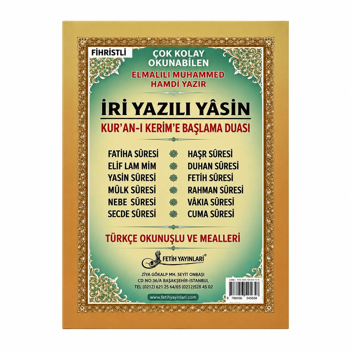 Rahle Boy İri Yazılı Türkçe Okunuşlu ve Mealli Yasin-i Şerif (192 Sayfa)