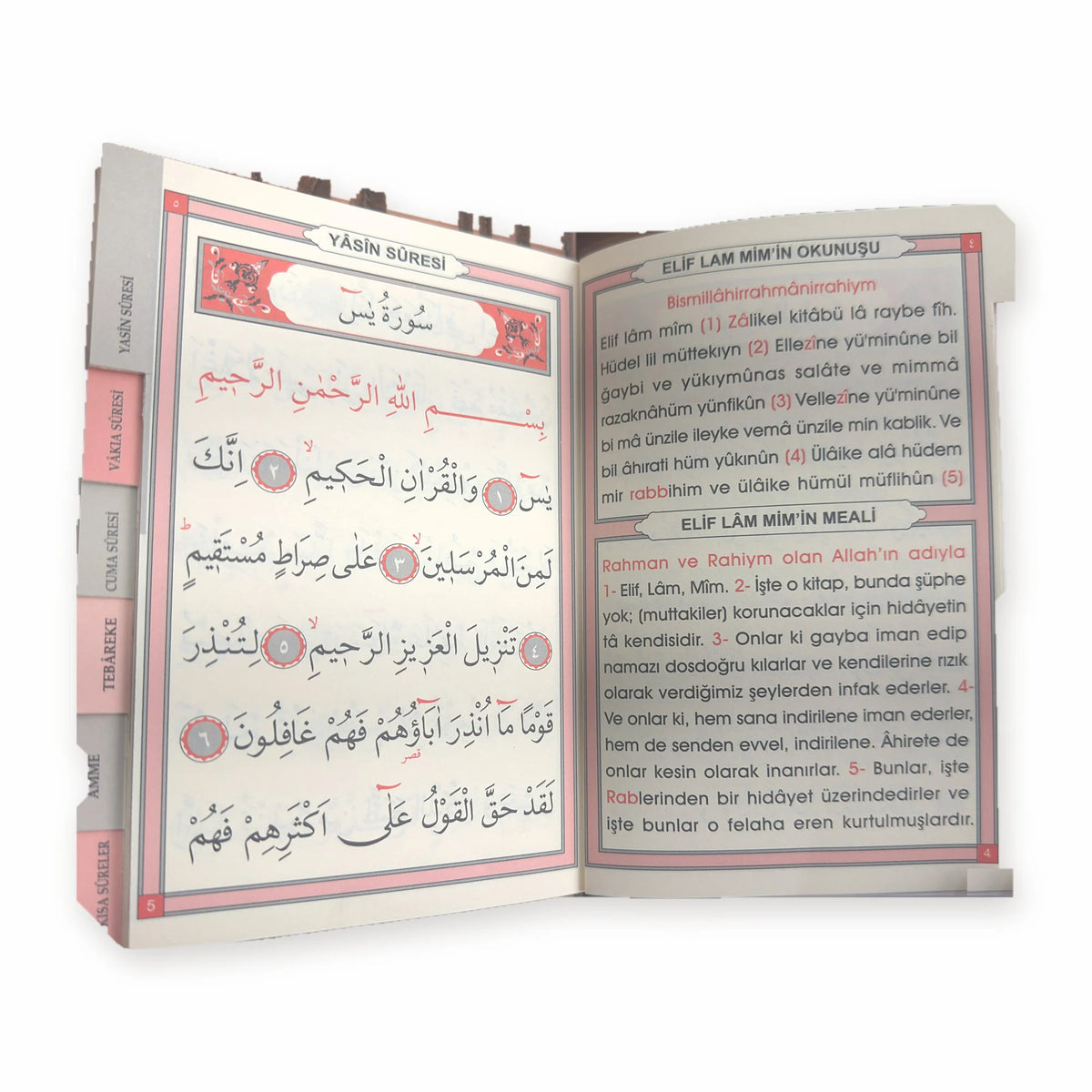 Çanta Boy Türkçe Okunuşlu ve Mealli Fihristli Yasin-i Şerif (128 Sayfa) – iç sayfa