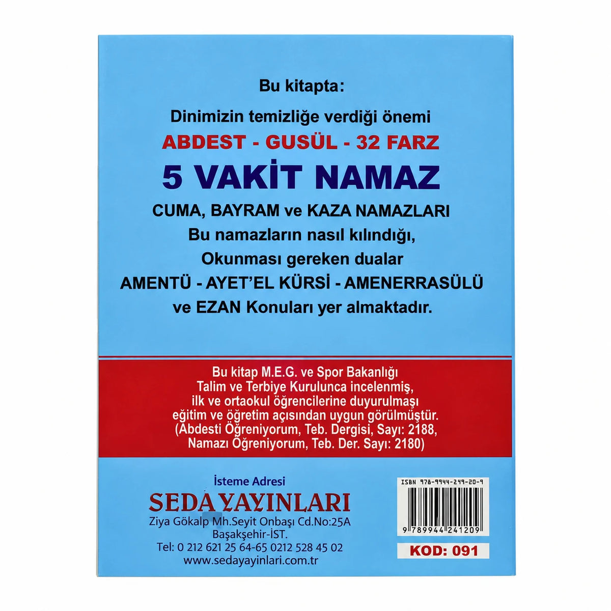 Çanta Boy Abdest, Gusül ve Namazı Öğreniyorum (Hanefi)