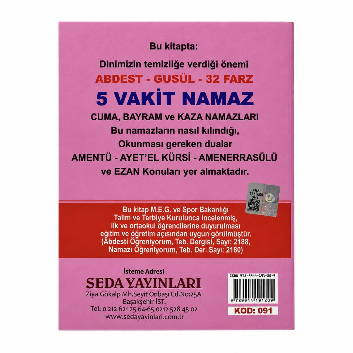 Çanta Boy Abdest, Gusül ve Namazı Öğreniyorum (Hanefi)