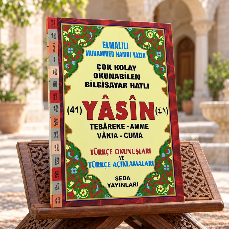Rahle Boy Türkçe Okunuşlu ve Mealli Fihristli Yasin-i Şerif (128 Sayfa)